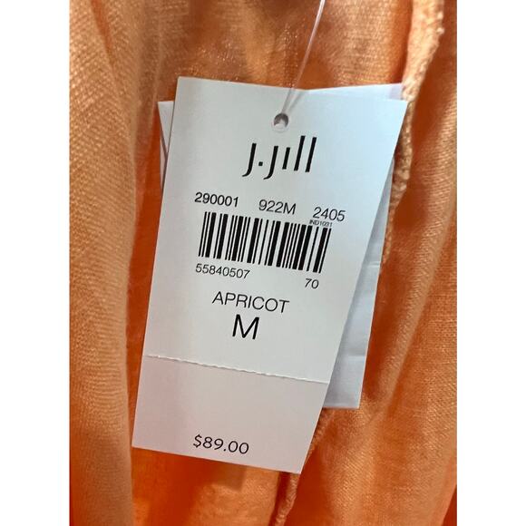 J. JILL Love Linen Orange Semi Elastic Waist Wide Leg Casual Everyday Pants Sz M - Picture 7 of 8